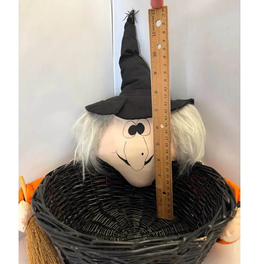 Halloween Witch‎ Basket Candy Bowl Crafty Lady Fullerton CA Decor Vintage 1970s